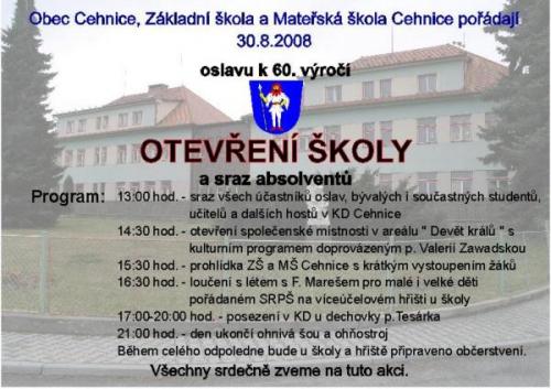 60.výročí otevření školy v&nbsp;Cehnicích 30.8.2008